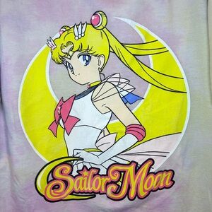 Sailor Moon Graphic Tee Pastel Pink & Yellow Tie Dye